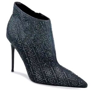 Guess Black Stiletto Boots with Silver Detailing